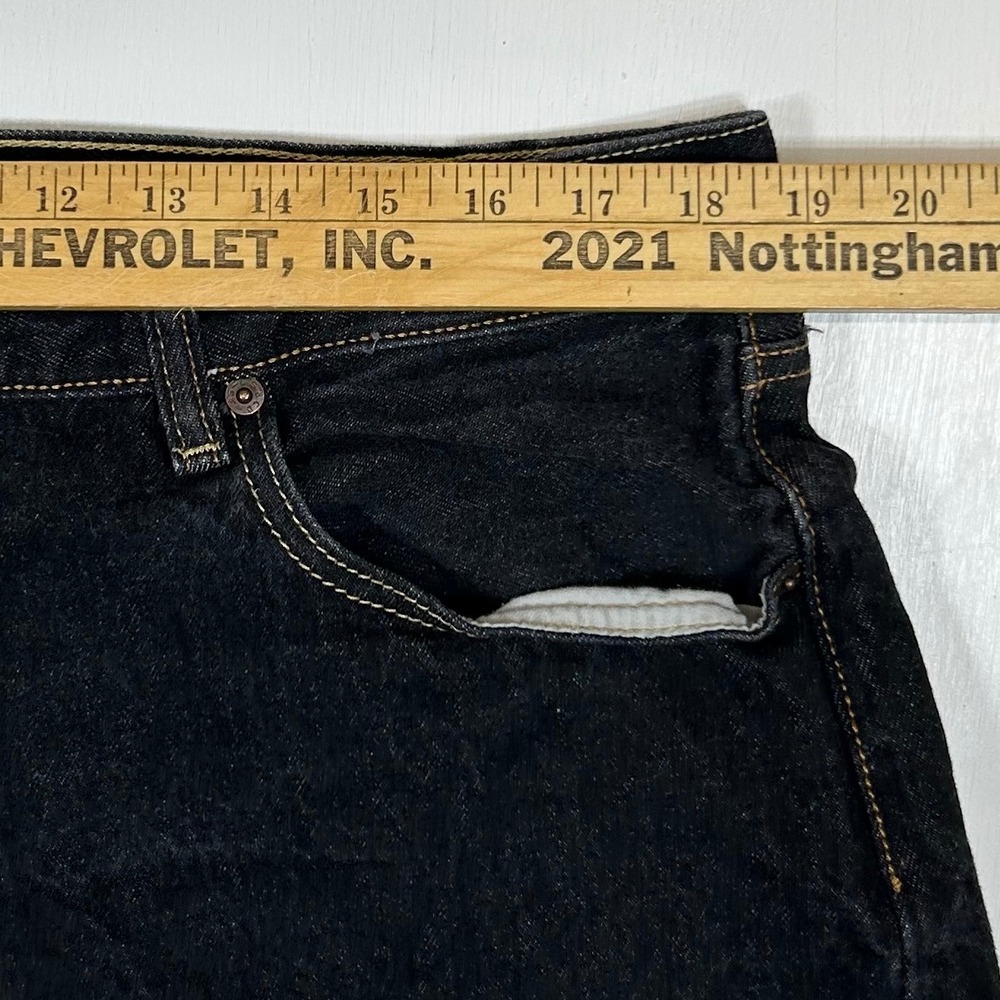 Levis 501 Original Fit Jeans Mens 37x29 Dark Wash Indigo Blue Cotton Button Fly - Picture 6 of 10